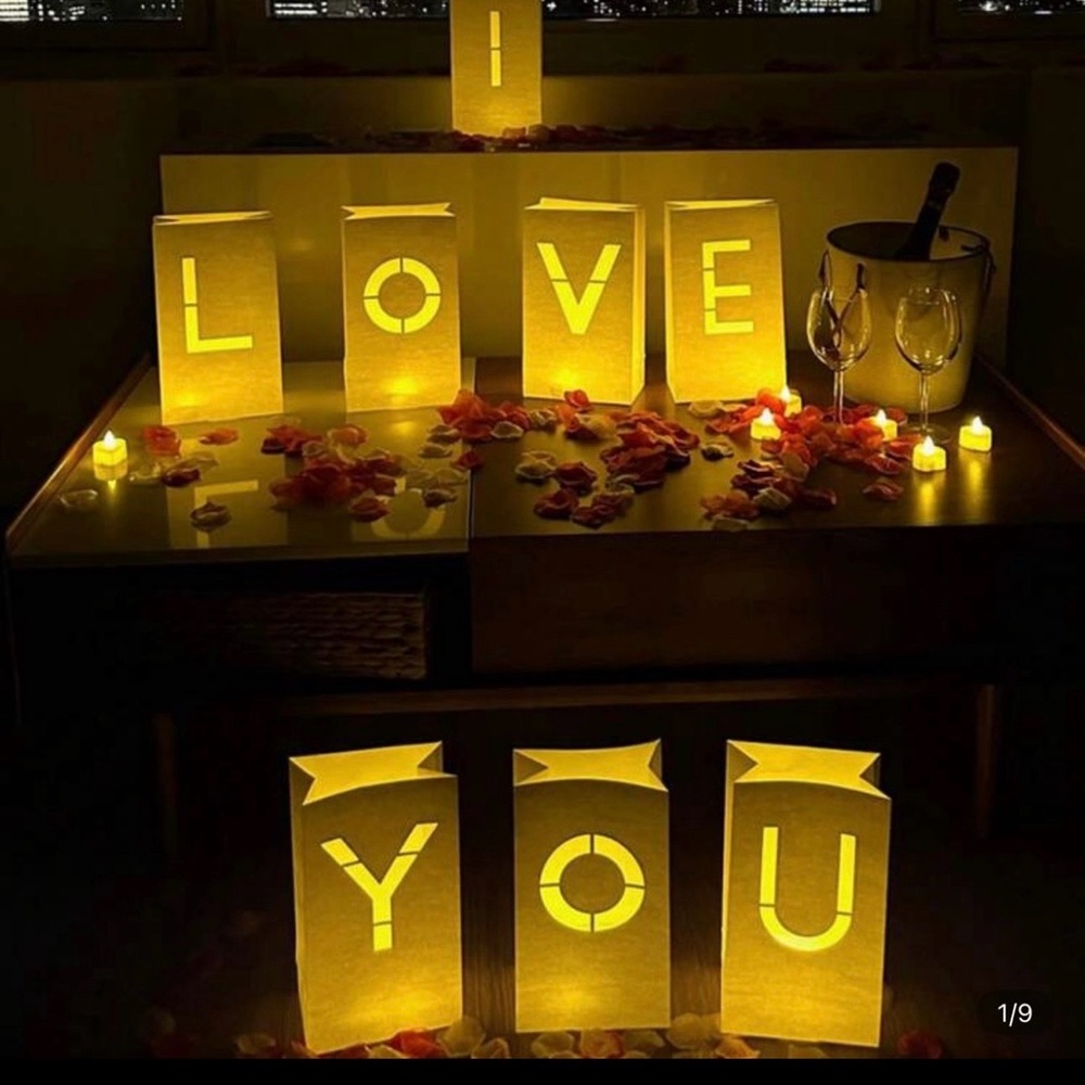 Yellow 'I Love You' LED Light Boxes